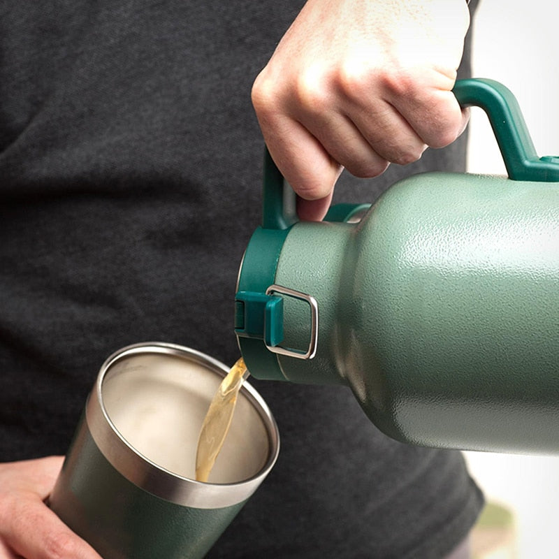 GOALONE 946ML/32OZ Stainless Steel Beer Barrel Portable Double Wall Insulated Beer Growler with Handle Travel Bottle for Camping