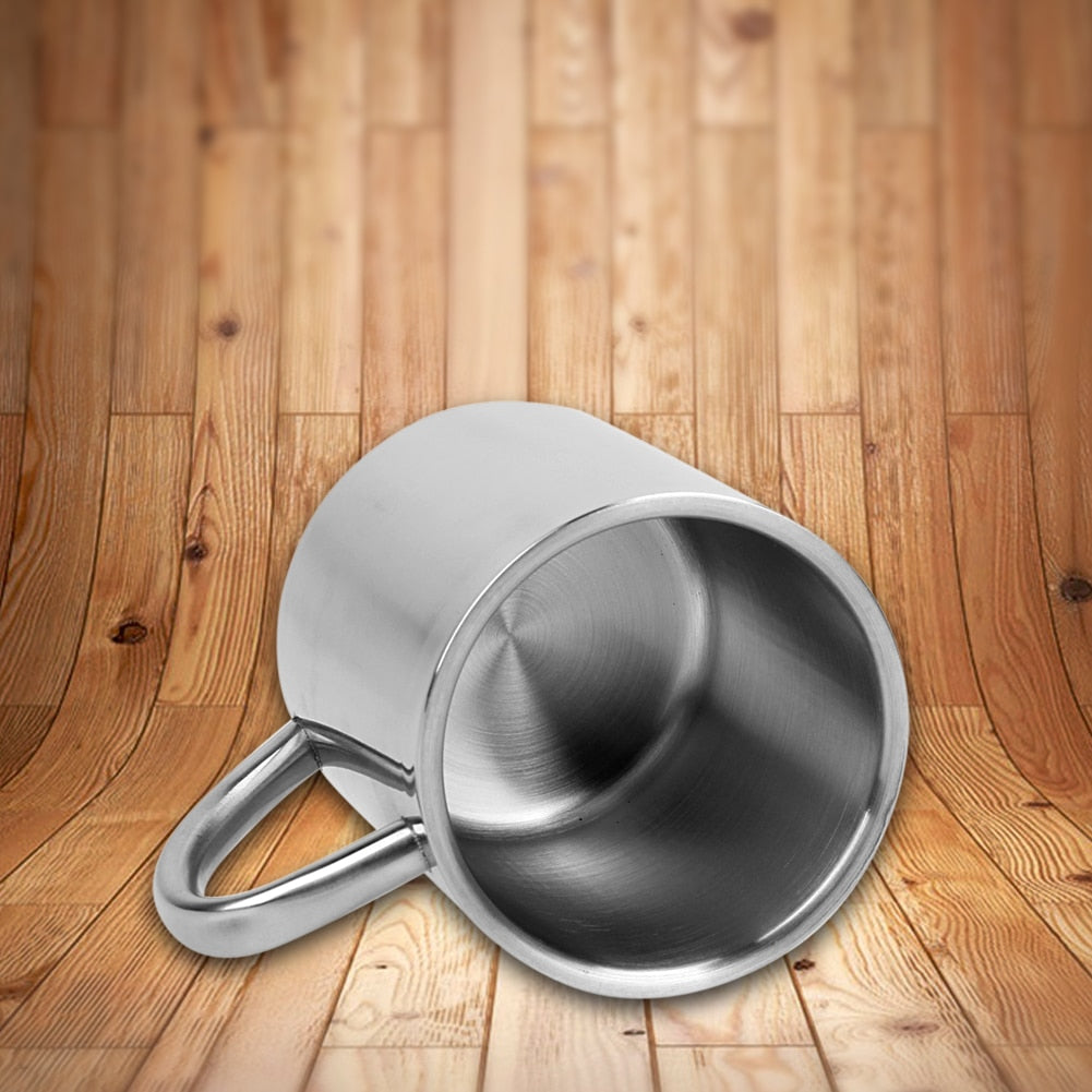 220ML Double Wall Anti Scalding Coffee Mug Insulated Portable Stainless Steel Polishing Beer Tea Juice Drinking Cup Drink Cup