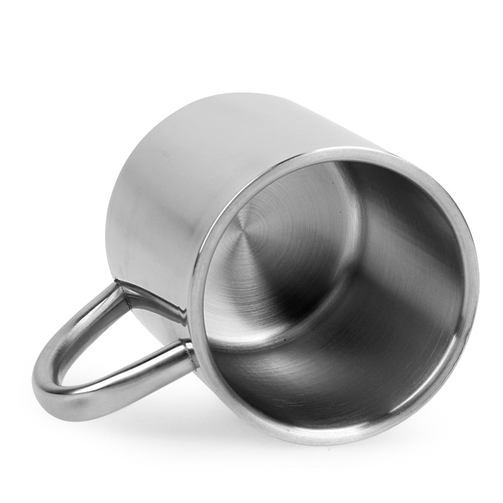 220ML Double Wall Anti Scalding Coffee Mug Insulated Portable Stainless Steel Polishing Beer Tea Juice Drinking Cup Drink Cup