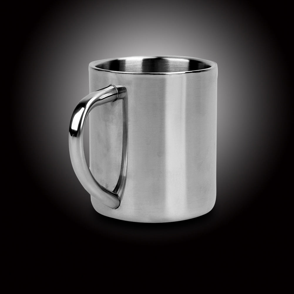 220ML Double Wall Anti Scalding Coffee Mug Insulated Portable Stainless Steel Polishing Beer Tea Juice Drinking Cup Drink Cup